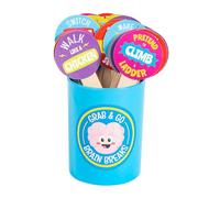 Fun Express Grab & Go Brain Break Activities - Includes Sticks and Cup - Classroom Educational Supplies - 30 Pieces