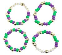 Fun Express Mardi Gras Pony Beads Bracelet - 24 Pieces