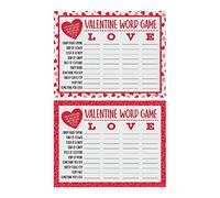 Fun Express Valentine Letter Word Game - Fun Interactive Word-Building Toy for Valentine’s Day Parties Classroom Activities & Family Fun - Engaging Educational Game - Red & White - 24 Pieces
