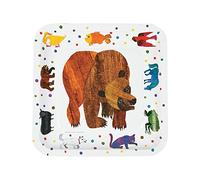 Fun Express World of Eric Carle Brown Bear What Do You See Square Paper Dessert Plates - Decorations Disposable Paper Plates - Tableware for Birthday Party Baby Shower - Party Supplies - 8 Pieces