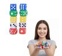 FUN FABLES® 10 Pcs Coloured D6 Dice Set | 14mm Six-Sided Dice Set with Rounded Edges | Bright Mixed Colours for Board Games, Maths Learning & Family Gameplay, DND, Ludo, Bunco (1 Set)
