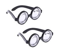 FUN FABLES Adult Nerd Glasses Costume Accessory - Thick Rimmed Round Novelty Spectacles for Fancy Dress, Comedy, Disguise (One Size) (2)