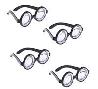 FUN FABLES Adult Nerd Glasses Costume Accessory - Thick Rimmed Round Novelty Spectacles for Fancy Dress, Comedy, Disguise (One Size) (4)