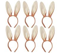 FUN FABLES Bendable Rabbit Ears Headband - Fluffy Bunny Ears for Adults - Easter, Fancy Dress, Cosplay & Animal Costume Accessory (6, Brown, One Size)