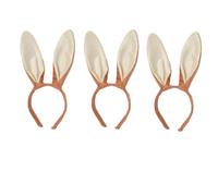 FUN FABLES Bendable Rabbit Ears Headband - Fluffy Bunny Ears for Adults - Easter, Fancy Dress, Cosplay & Animal Costume Accessory (3, Brown, One Size)