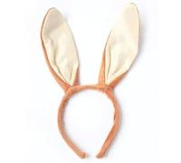FUN FABLES Bendable Rabbit Ears Headband - Fluffy Bunny Ears for Adults - Easter, Fancy Dress, Cosplay & Animal Costume Accessory (1, Brown, One Size)