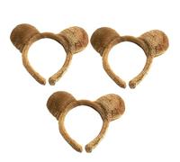 FUN FABLES Brown Furry Teddy Bear Ears Aliceband | Soft & Stretchy Headband for Kids | Fancy Dress Hair Accessory for World Book Day, Halloween, Cosplay & Parties (3)