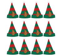FUN FABLES® Children’s Christmas Elf Hat with Ears - Red & Green Felt Santa’s Helper Hat for Kids | Xmas Fancy Dress Accessory | School Party, Nativity Play & Holiday Costume Gift (12)