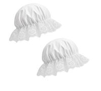 FUN FABLES Children’s White Victorian Mop Cap - White Elasticated Fancy Dress Bonnet Hat for Girls - Fancy Dress Costume Accessory for History Day, School Role Play & Themed Events (2)