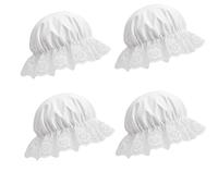FUN FABLES Children’s White Victorian Mop Cap - White Elasticated Fancy Dress Bonnet Hat for Girls - Fancy Dress Costume Accessory for History Day, School Role Play & Themed Events (4)