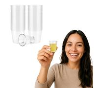 FUN FABLES Clear Plastic Shot Glasses 30ml | Reusable Mini Shot Cups 1oz for Parties, Jello Shots, Tasting, Catering, BBQ, Wedding Bar Supplies | Durable Stackable Clear Drinkware (150)