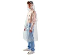 FUN FABLES Disposable Clear Rain Poncho for Adults - Waterproof Hooded Vinyl Raincoat for Men & Women - Lightweight Poncho for Camping, Hiking, Theme Parks (3)