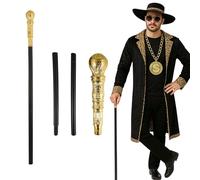 FUN FABLES FNA FASHIONS® Gold Top Pimp Cane - 85cm Long Pimp Stick, Costume Accessory for Performance, Cosplay, Halloween & More!