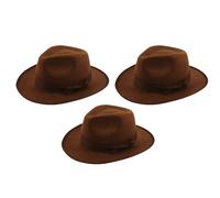 FUN FABLES Kids Brown Explorer Hat - Child’s Felt Fedora Costume Hat for Adventurer, Archaeologist, Dinosaur Hunter & Halloween Fancy Dress (3)