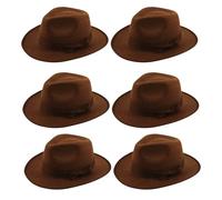 FUN FABLES Kids Brown Explorer Hat - Child’s Felt Fedora Costume Hat for Adventurer, Archaeologist, Dinosaur Hunter & Halloween Fancy Dress (6)