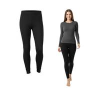 FUN FABLES® Ladies Heat Control Thermal Long Johns - Soft Extra-Warm Base Layer Bottoms | Stretchy Winter Underwear for Outdoor & Everyday Wear (UK, Numeric, 14, 16, Regular, Regular, 1, Black)