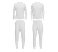 FUN FABLES® Men’s Thermal Set Warm Base Layer Top & Long Johns Bottoms Set | Soft Heat Control Winter Baselayer Daily Wear Set for Men (2, White, X-Large)