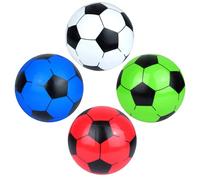 FUN FABLES Pack of 3 Assorted PVC Footballs - 22.5cm Lightweight Inflatable Soccer Balls for Kids & Adults - Soft Plastic Footballs for Indoor Outdoor Play Beach, Park, School, Birthday, Party Games