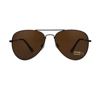 FUN FABLES Retro Sunglasses for Adults - Retro Pop Icon Style Eyewear with Colored Lenses & Silver or Black Frames - 70s Costume, Festival & Fancy Dress Glasses (Brown Glasses with Black Frame)