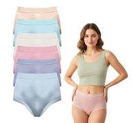 FUN FABLES Women’s Cotton Rich Full Briefs | Ladies Full Coverage Knickers | Soft Breathable Cotton Underwear for Everyday Comfort Ladies Panties (UK, Numeric, 8, 10, Regular, Regular, 3, Pastel)