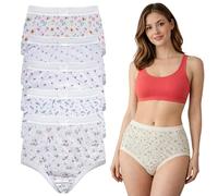 FUN FABLES Women’s Cotton Rich Full Briefs | Ladies Full Coverage Knickers | Soft Breathable Cotton Underwear for Everyday Comfort Ladies Panties (UK, Numeric, 12, 14, Regular, Regular, 12, Floral)