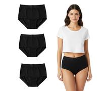 FUN FABLES Women’s Cotton Rich Full Briefs | Ladies Full Coverage Knickers | Soft Breathable Cotton Underwear for Everyday Comfort Ladies Panties (UK, Numeric, 8, 10, Regular, Regular, 3, Black)