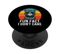 Fun Fact Cat I Don't Care Humorous PopSockets Adhesive PopGrip