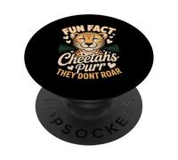 Fun Fact Cheetahs Purr They Dont Roar Cute PopSockets Adhesive PopGrip