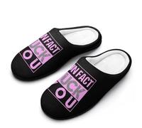 Fun Fact Fuck You Men's House Slippers Indoor Outdoor Slip On Shoes with Rubber Sole 7-8(40-41)
