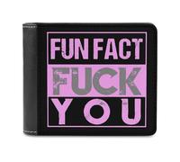 Fun Fact Fuck You Slim Bifold Wallet Minimalist Wallets Pouch with Card Slots for Men Women