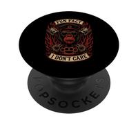 Fun Fact I Don’t Care Gorilla Skull Biker Motorcycle Funny PopSockets Adhesive PopGrip