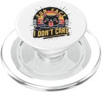 Fun Fact I Don’t Care Retro Cat Humor Attitude Quote PopSockets PopGrip for MagSafe