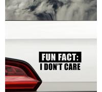 Fun Fact: I Don't Care Car Sticker - Caravan Accessories - Waterproof Decal - Suitcase Stickers - New Car Gifts - Van Stickers - Motorhome Accessories - Car Decals (Black)