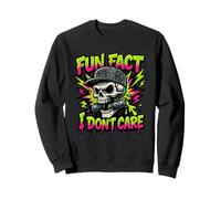 Fun Fact I Don't Care Cute Sarcastic Graffiti Skull Art Boys Sweatshirt