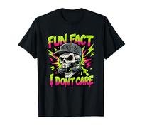 Fun Fact I Don't Care Cute Sarcastic Graffiti Skull Art Boys T-Shirt