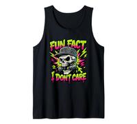 Fun Fact I Don't Care Cute Sarcastic Graffiti Skull Art Boys Tank Top