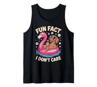 Fun Fact I Don't Care Funny Summer Dachshund Flamingo Tank Top