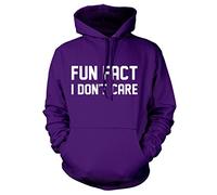 Fun Fact I Don't Care Mens Womens Unisex Hoodie-Small-Purple