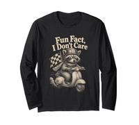 Fun Fact I Don't Care Raccoon Scooter Riding Long Sleeve T-Shirt