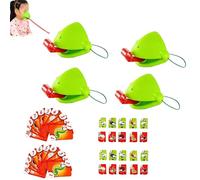 Fun Family Interactive Party Game, Tongue Shooting Game, Tongue Mask Game, Frog Mask with Blow Multiplayer Party (4pcs)