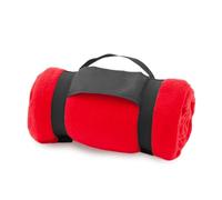 FUN FAN LINE - Mountain Polar Fleece - Soft Blanket - Anti-Pilling Technology and Carrying Handle with velcro closure - Ideal for Traveling or Camping - 130 x160cm (Red)