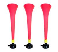 FUN FAN LINE - Pack 3 Resistant Plastic Vuvuzelas | Cheering Trumpets for Football, Sports Events and Parties | Extreme Noise Horn 120 DB | Party Favors for Fans (Belgium)