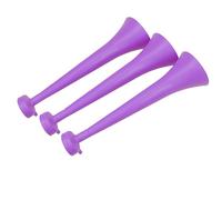 FUN FAN LINE - Pack of 3 Resistant Plastic Vuvuzelas | Cheering Trumpets for Football, Sporting Events, and Parties | Extreme Noise Horn 120 DB | Party Favors for Fans (Purple)