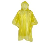 FUN FAN LINE - Pack of 50 Emergency Waterproof Ponchos | Transparent Raincoat Foldable Rain Cape for Men and Women, Light and Portable Jacket for Hikes, Travel or Unexpected Rain. (Yellow)