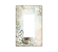 Fun Farmhouse Birdhouse Decorative Switch Cover Plate 1 Gang Single Rocker, Vintage Birds Love Electrical Faceplate for Bedroom Bathroom Decor, Spring Summer Standard Size Switchplate