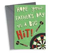 Fun Father's Day Card for a Darts Fan - Big Hit