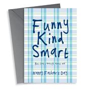 Fun Father's Day Card - Funny Smart Kind Enough About Me - Checked Tartan Design