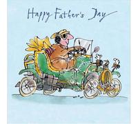Fun Fathers Day Card Quentin Blake Classic Car Dad - Stylish Greeting Card