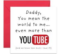 Fun Father's Day Cards from Child or Baby - 'Mean the World To Me' - Cute Birthday Card for Daddy from Son or Daughter - Thoughtful Gifts to Make Him Smile - Blank Inside with Envelope