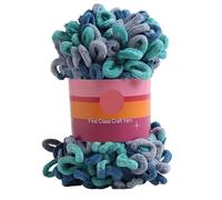 Fun Finger Loops Yarn 100g/Ball Finger Loop Yarn Thread Puffy Soft Chenille Chunky Yarn Hand Woven Blanket Scarf Crochet Knitted Blanket Yarn(Beige-X)